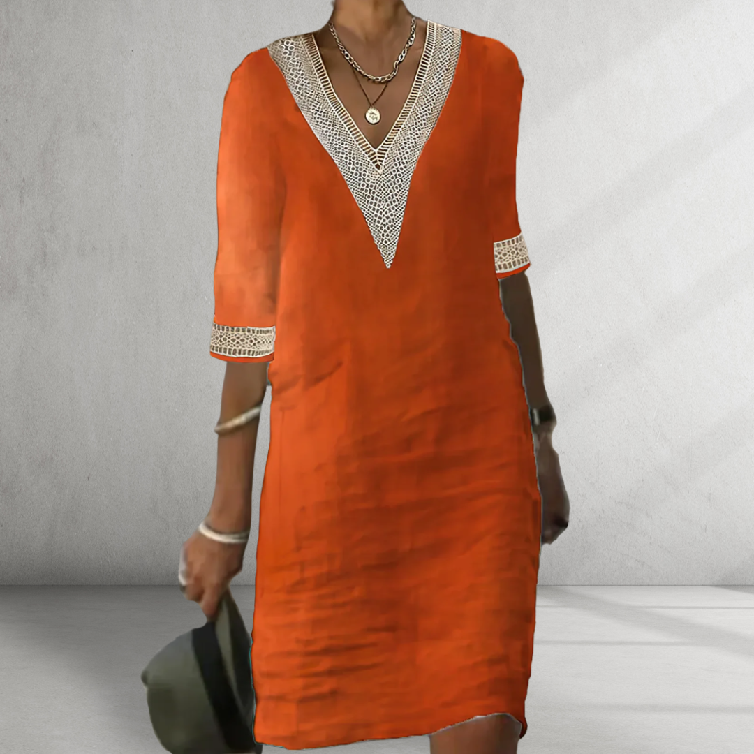 Deborah™ | Sommarklänning i bomull och linne