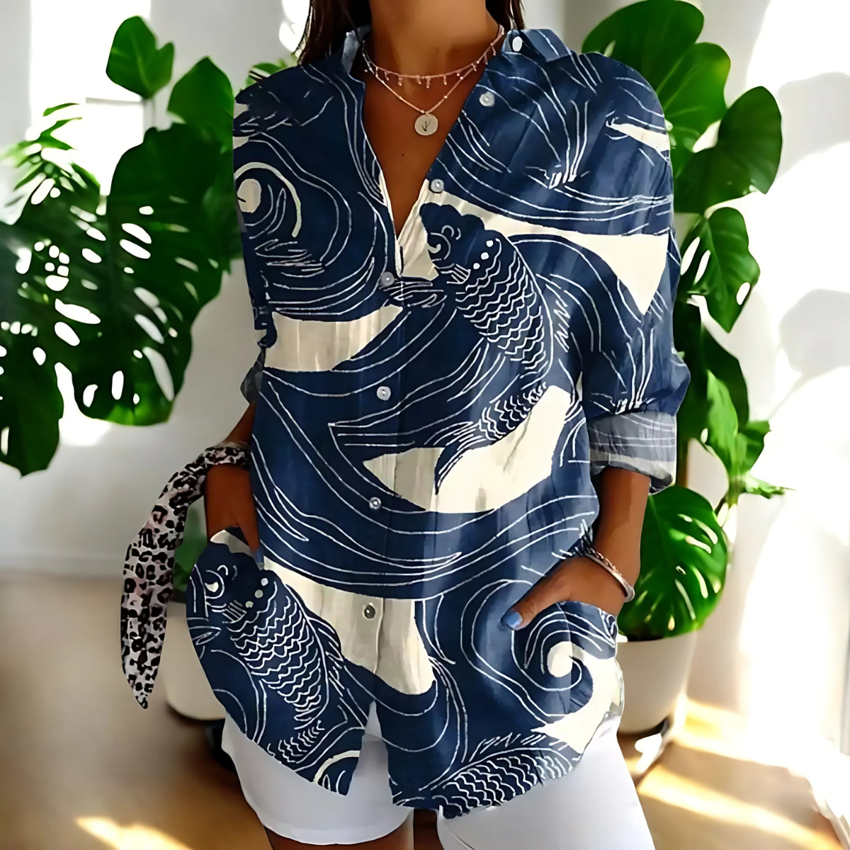 Soraya™ | Vintage Blus med Blommigt Motiv (SLUTSÅLD)