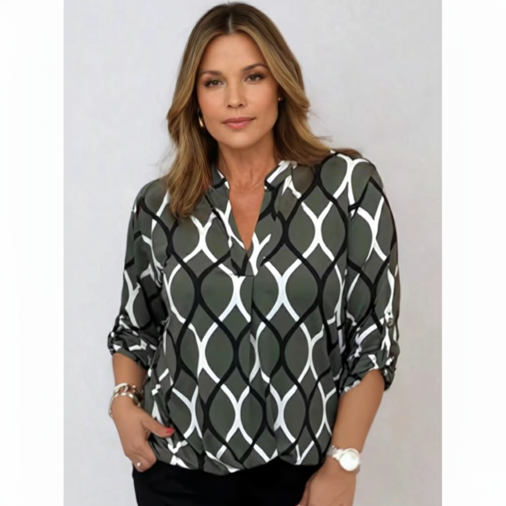 Karin™ - GRAPHIC PATTERN BLOUSE WITH A MODERN TOUCH