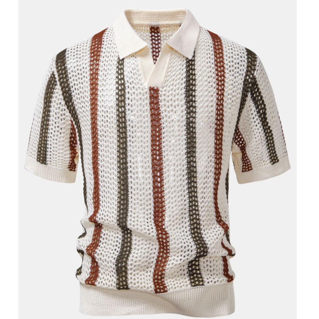 Sem| Stilren Virkad V-ringad Piké & Linnebyxa