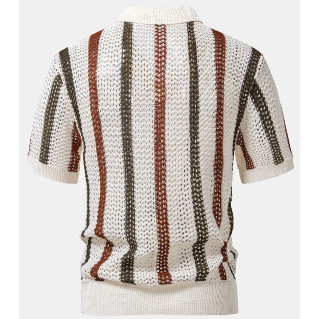 Sem| Stilren Virkad V-ringad Piké & Linnebyxa