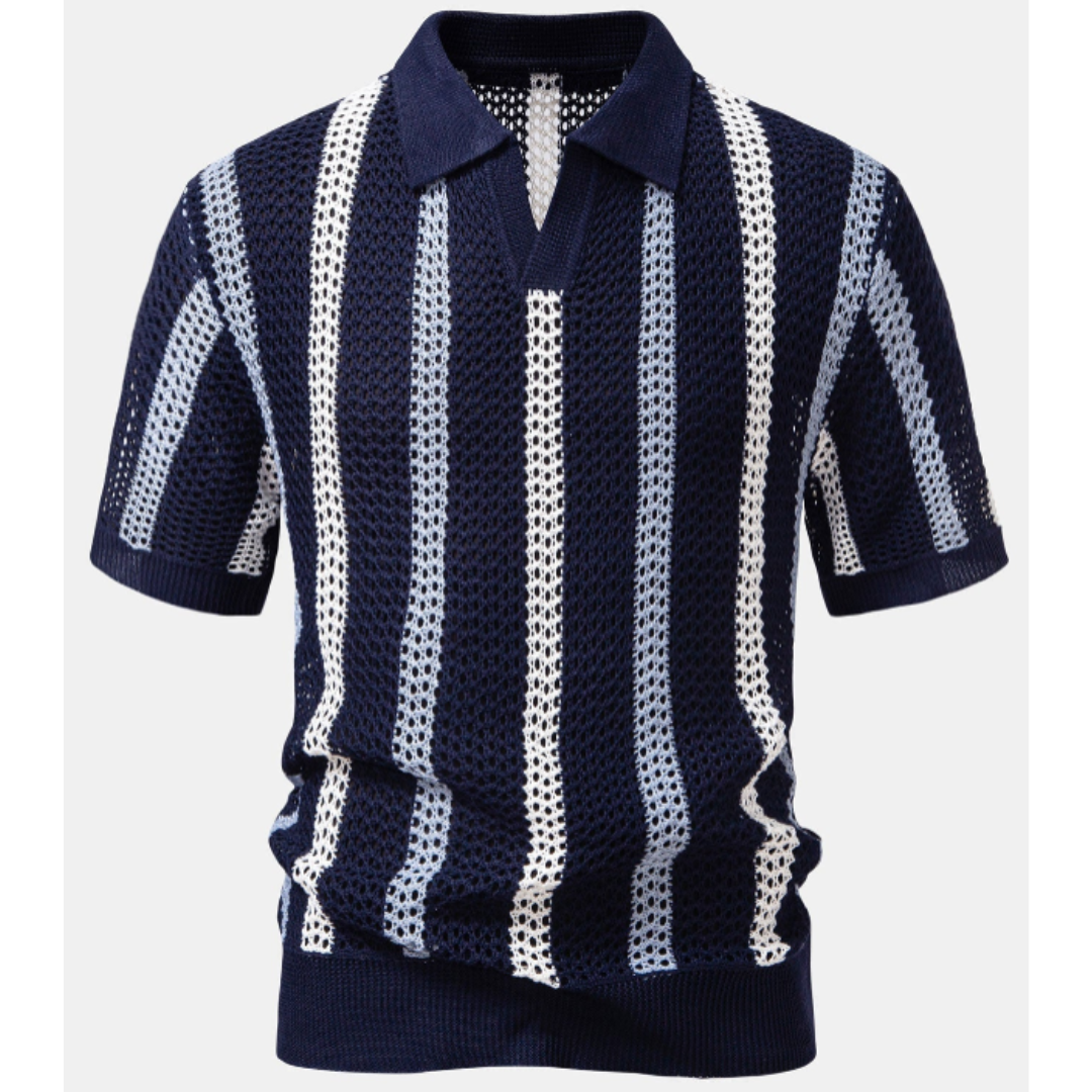 Sem| Stilren Virkad V-ringad Piké & Linnebyxa