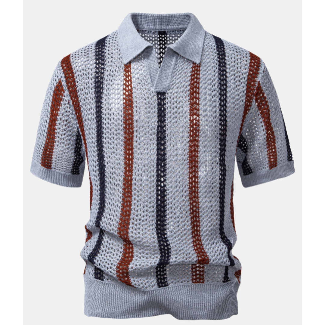 Sem| Stilren Virkad V-ringad Piké & Linnebyxa