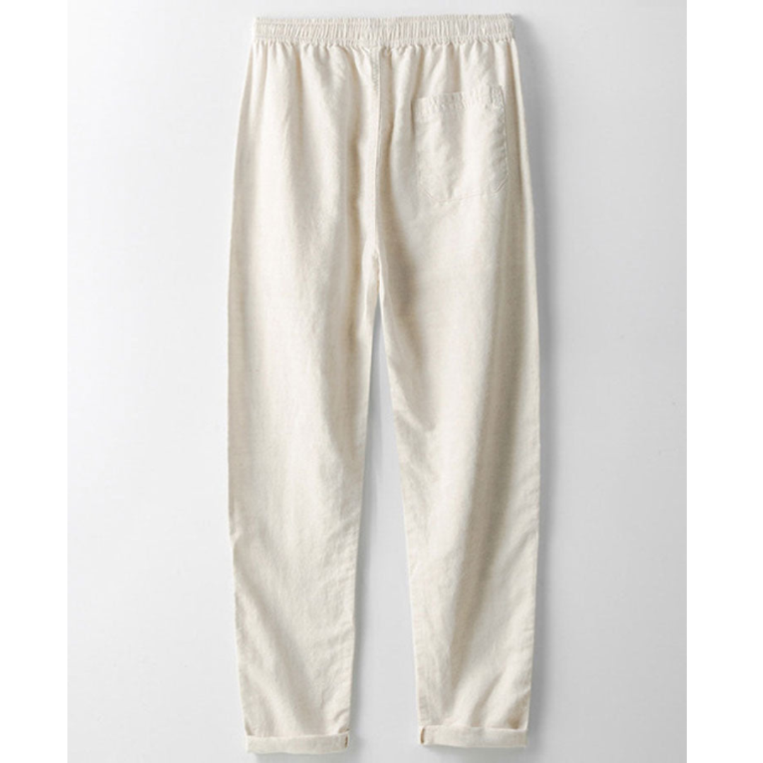 Sem| Stilren Virkad V-ringad Piké & Linnebyxa