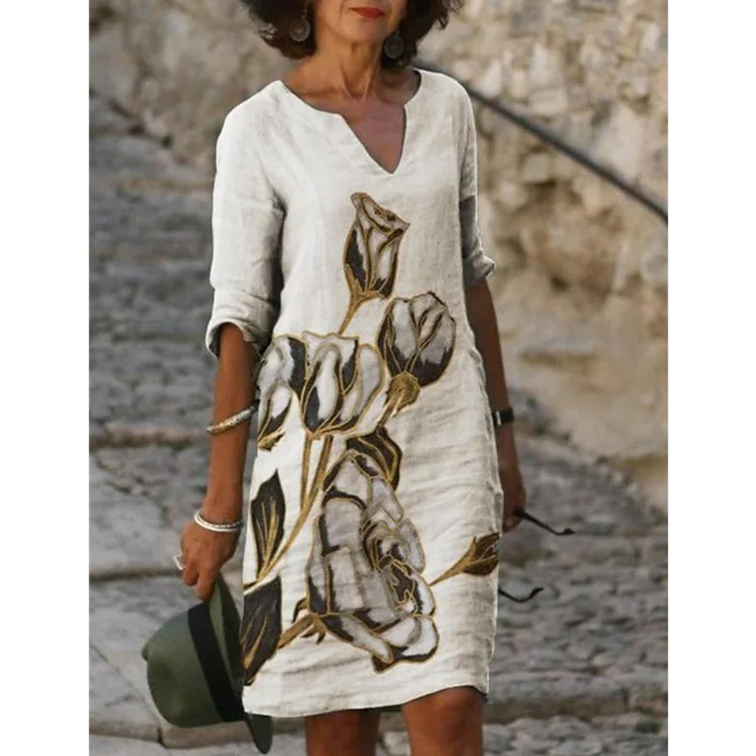 ELSA™ | V-ringad sommarklänning med blommigt tryck