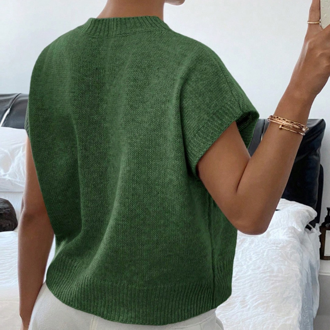 Sandra |Stilren grön ärmlös tröja