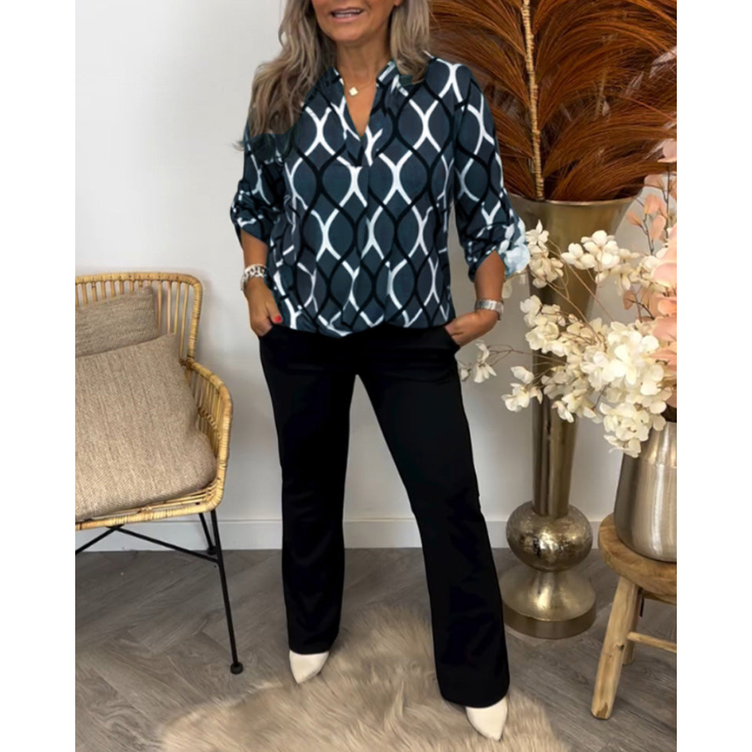 Karin™ - GRAPHIC PATTERN BLOUSE WITH A MODERN TOUCH