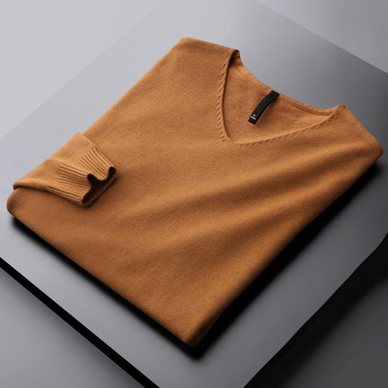 klassisk V-ringning, stickad pullover