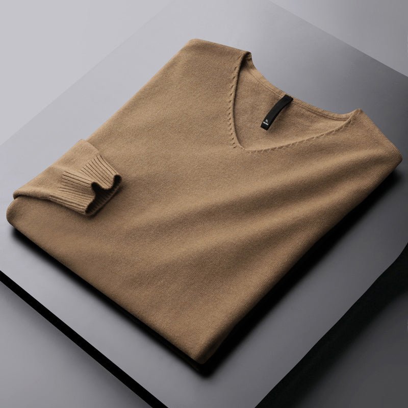 klassisk V-ringning, stickad pullover