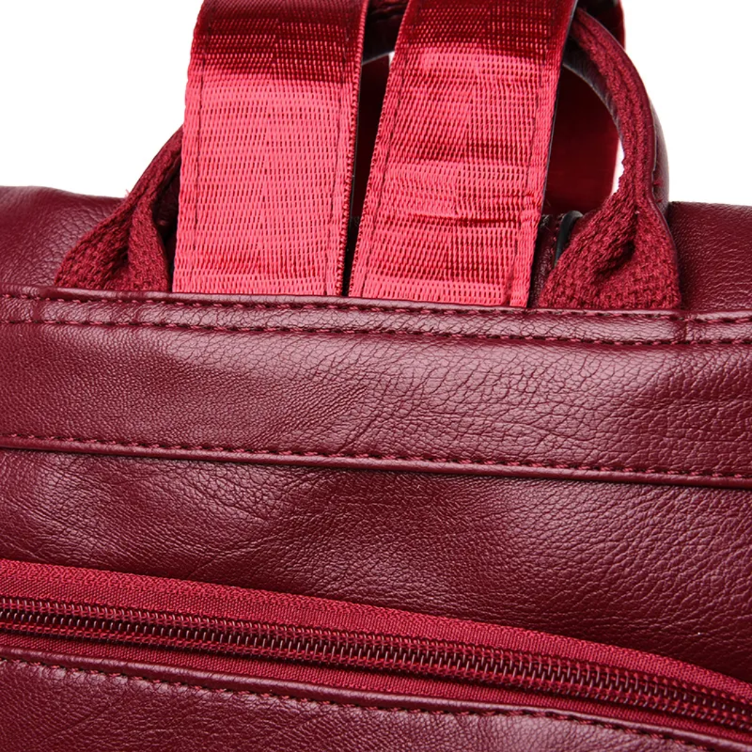 Stöldskyddad ryggsäck och axelremsväska för damer i ett - PU-läder och konvertibel design