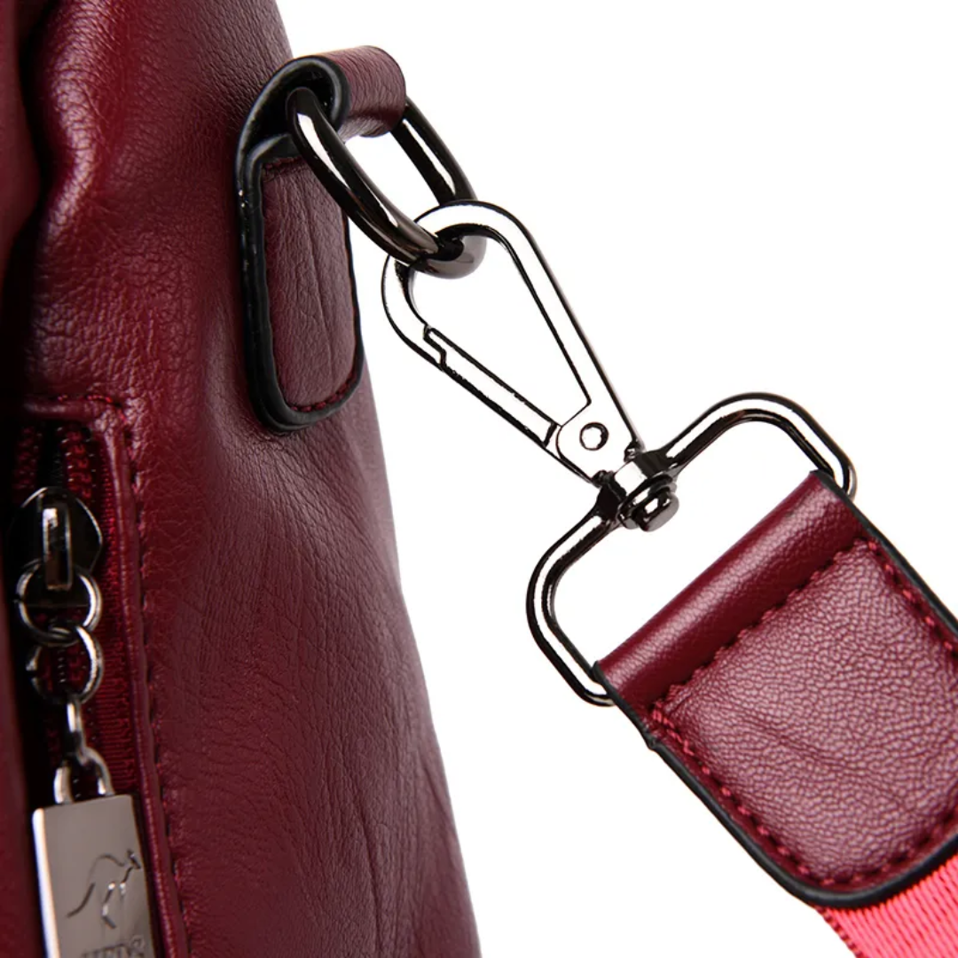 Stöldskyddad ryggsäck och axelremsväska för damer i ett - PU-läder och konvertibel design