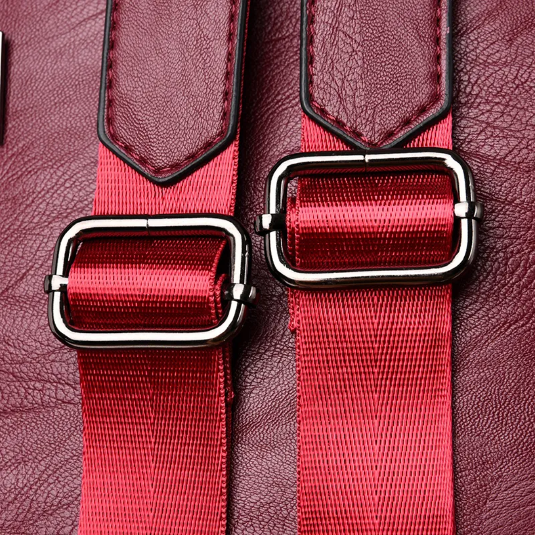 Stöldskyddad ryggsäck och axelremsväska för damer i ett - PU-läder och konvertibel design