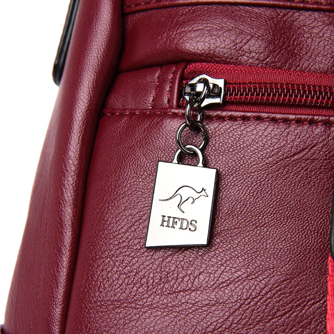 Stöldskyddad ryggsäck och axelremsväska för damer i ett - PU-läder och konvertibel design