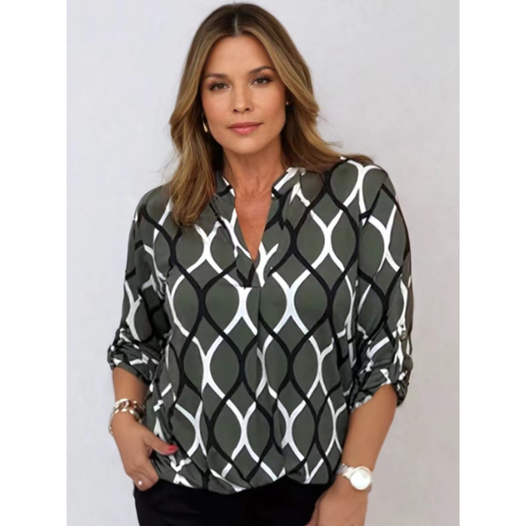Karin™ - GRAPHIC PATTERN BLOUSE WITH A MODERN TOUCH
