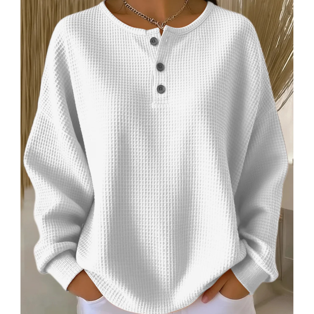 Saskia – Mjuk och avslappnad tröja med knappar