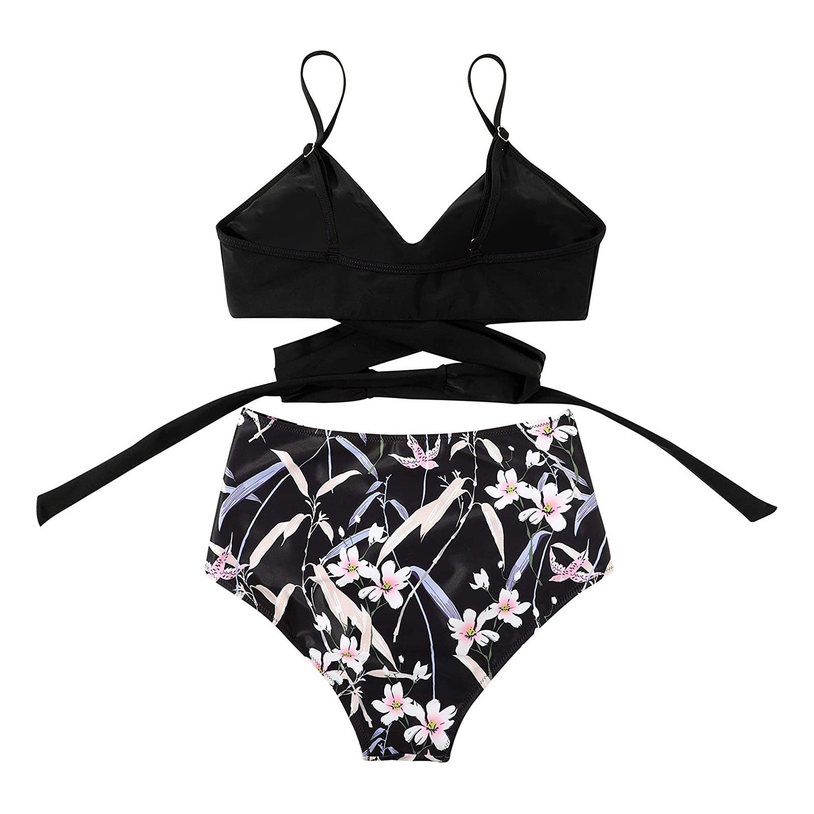 Trendigt bikiniset med hög midja - smickrande och bekväm baddräkt för kvinnor
