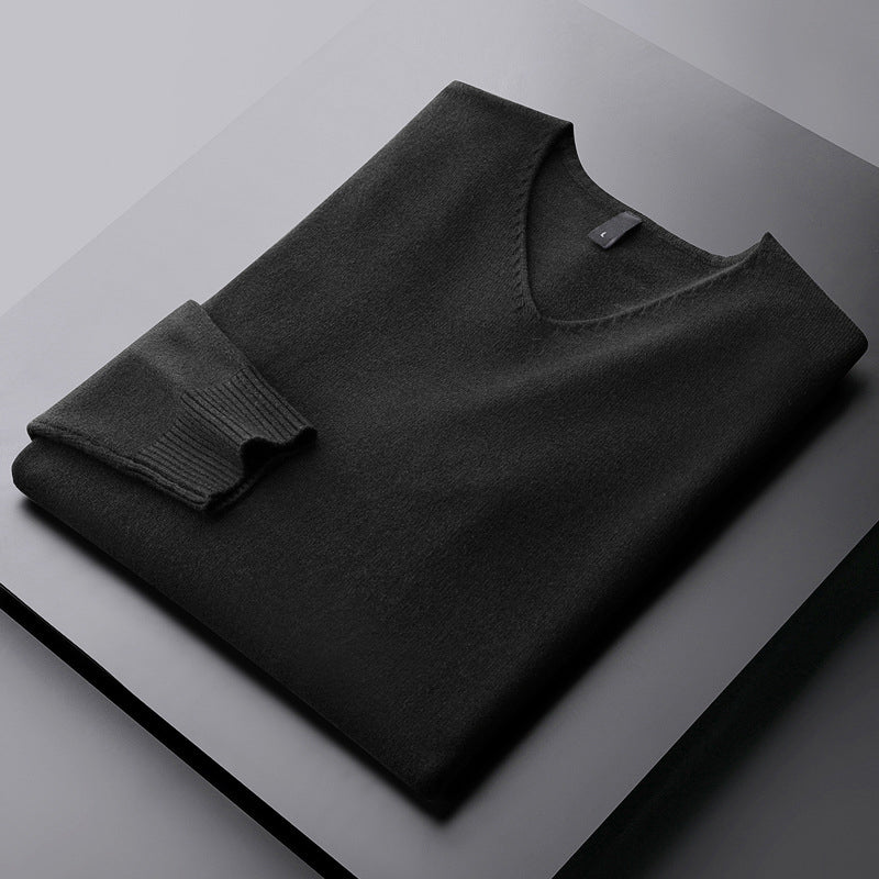 klassisk V-ringning, stickad pullover