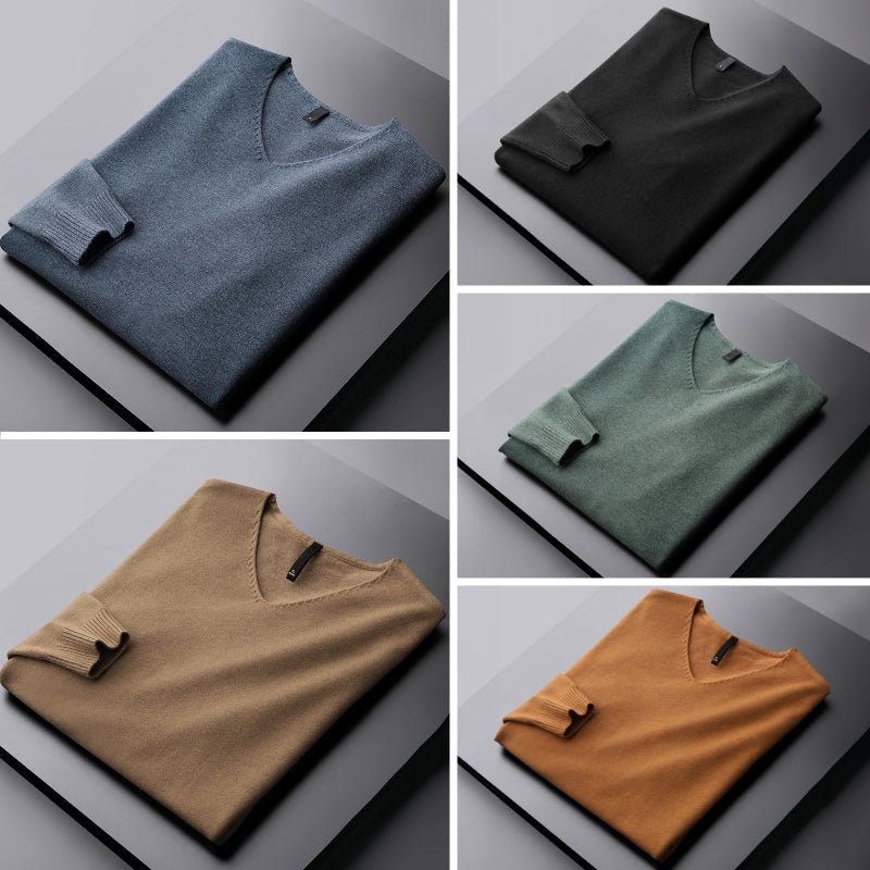 klassisk V-ringning, stickad pullover