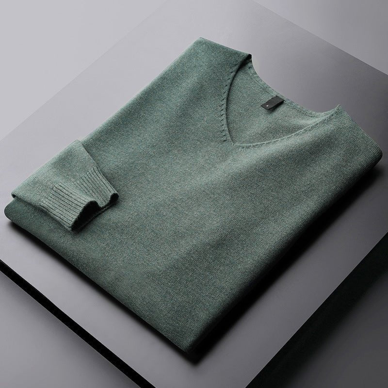 klassisk V-ringning, stickad pullover