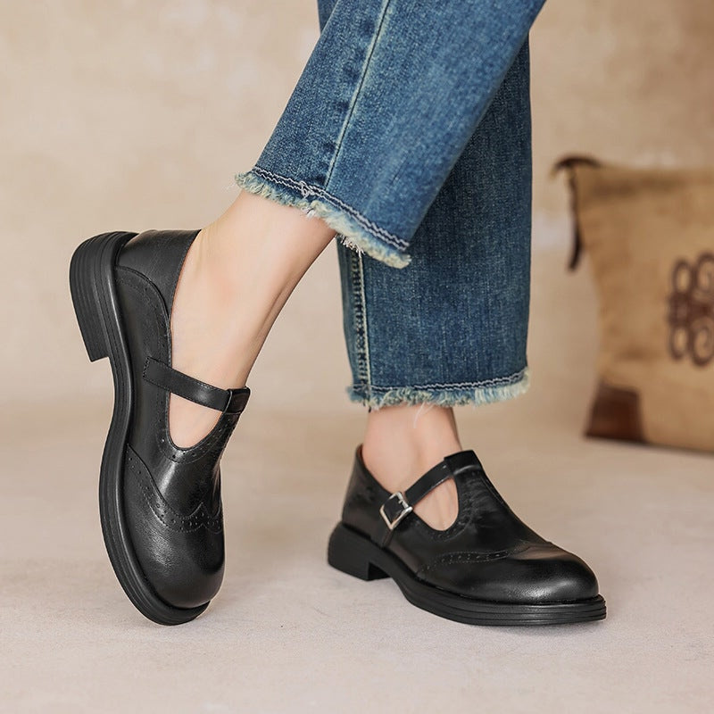 Eleganta Mary Janes i Läder
