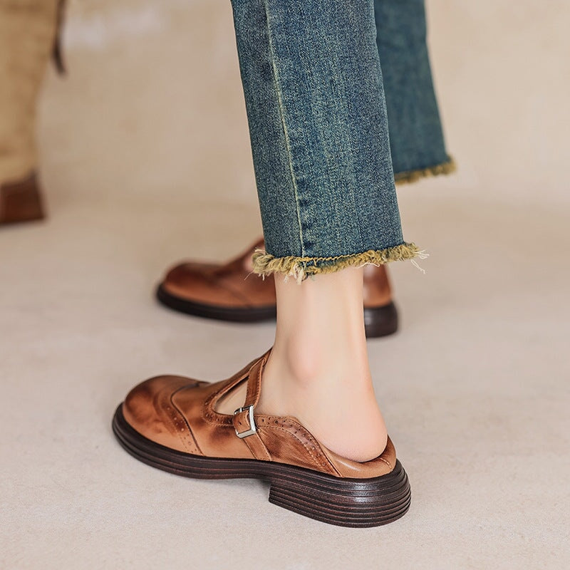 Eleganta Mary Janes i Läder