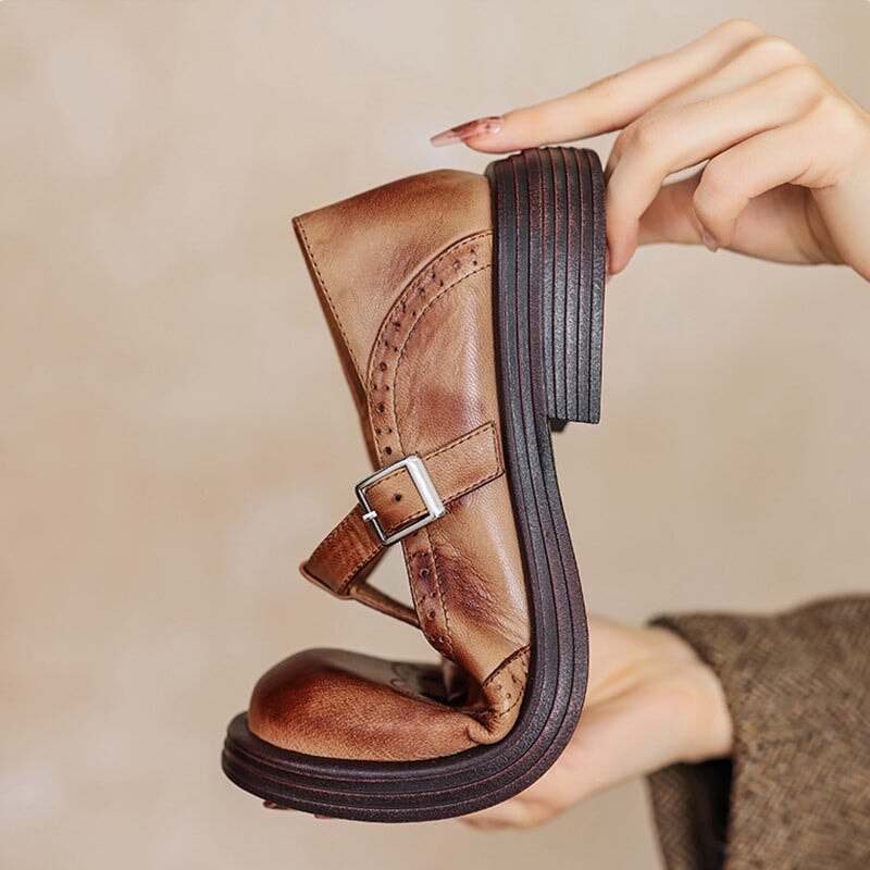 Eleganta Mary Janes i Läder