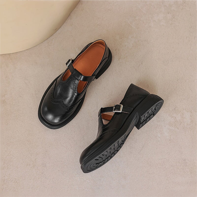 Eleganta Mary Janes i Läder