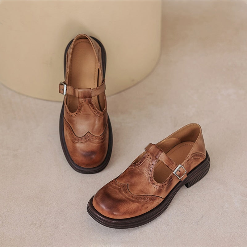 Eleganta Mary Janes i Läder