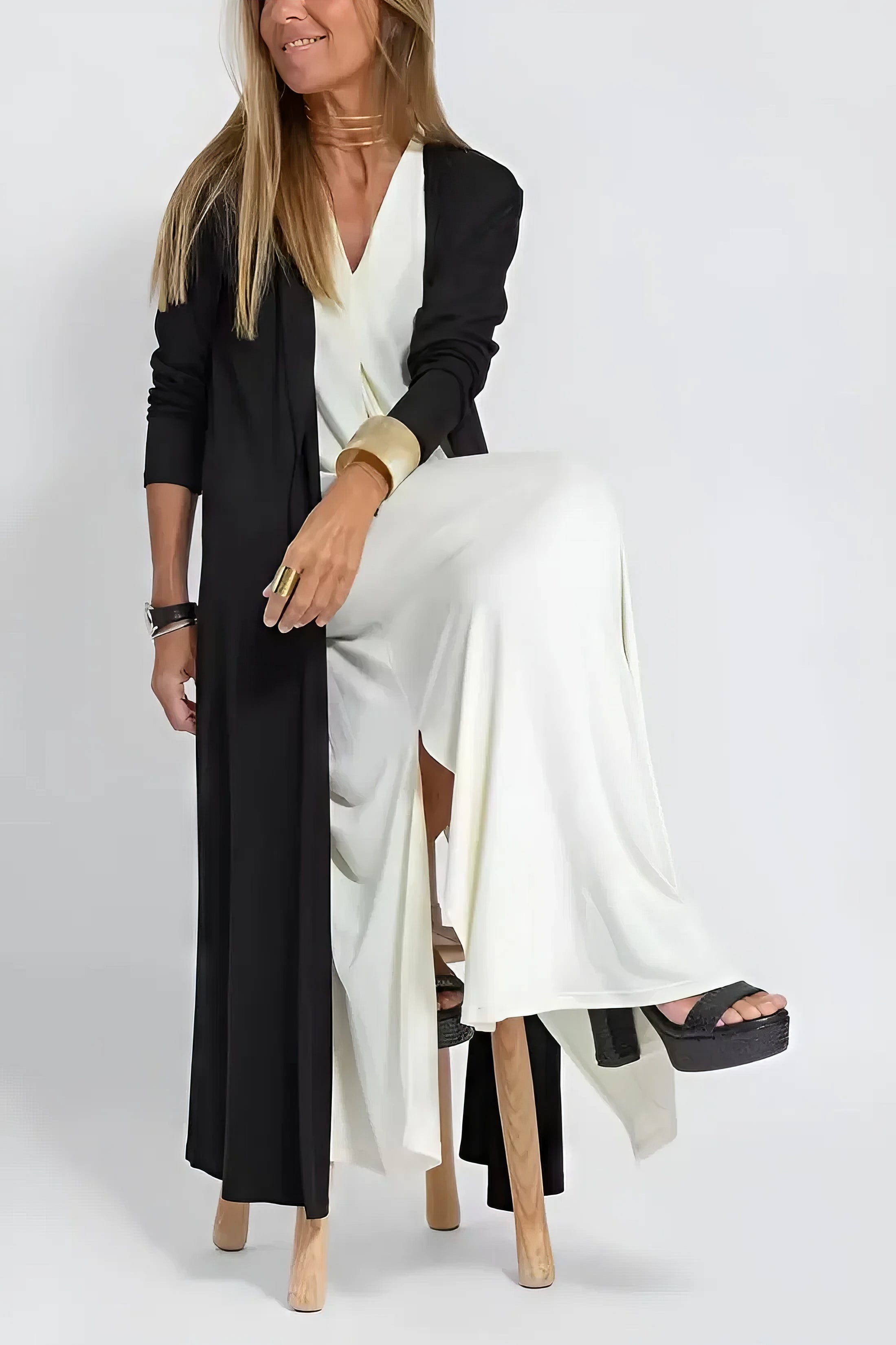 Elegant long dress + Cardigan