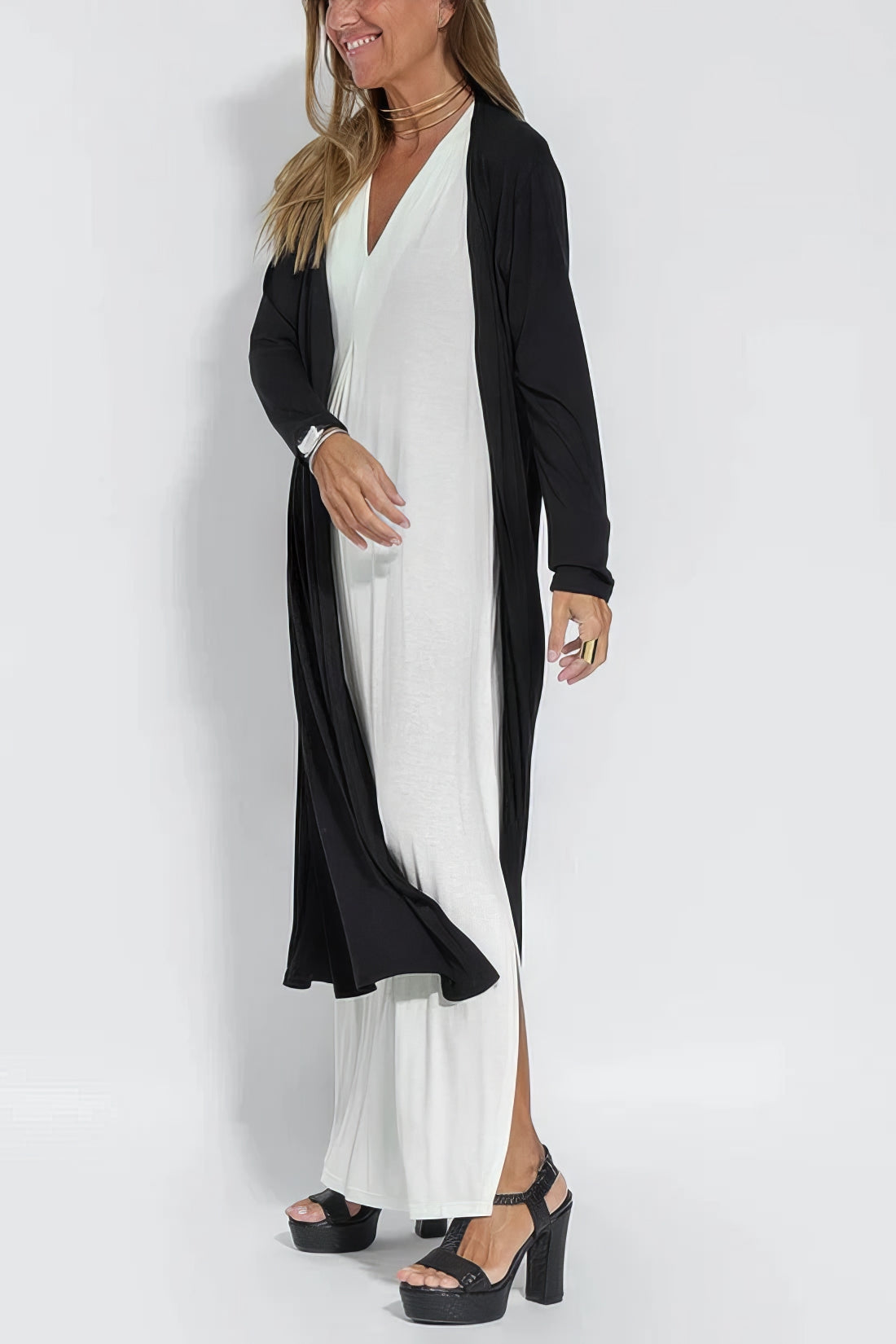 Elegant long dress + Cardigan